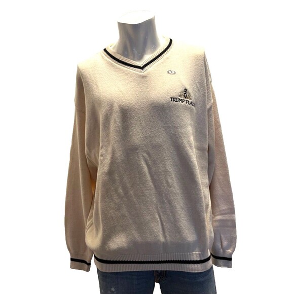 TRUMP PLAZA Vintage 90s Sweater DONALD TRUMP MAGA Size XL New With Tags RARE! - Picture 6 of 12